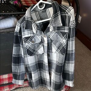 Black and White Plaid Women's Jacket